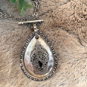 Adjustable silver and Marcasite pendant